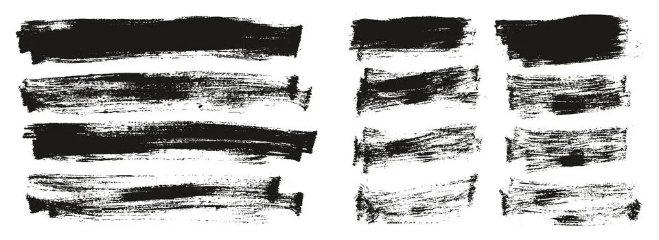 Flat Paint Brush Thin Long &amp; Short Background Mix High Detail Abstract Vector Stock-Illustration