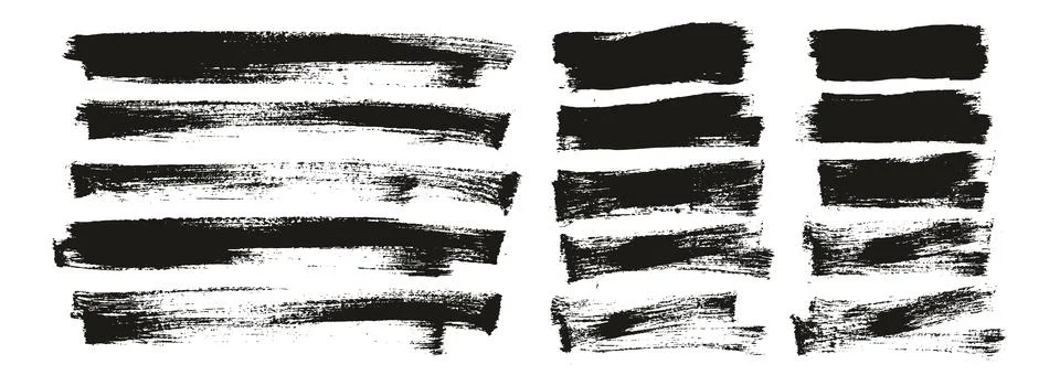 Flat Paint Brush Thin Long &amp; Short Background Mix High Detail Abstract Vector Illustrazione stock