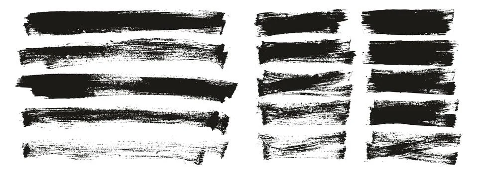 Flat Paint Brush Thin Long &amp; Short Background Mix High Detail Abstract Vector Stock Illustration