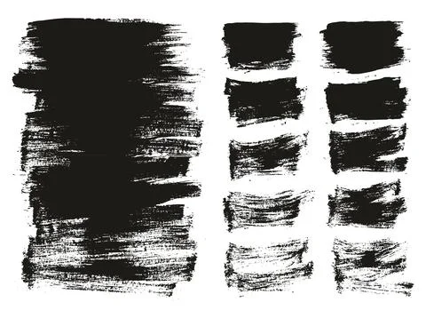 Flat Paint Brush Thin Long &amp; Short Background Mix High Detail Abstract Vector Stock Illustration