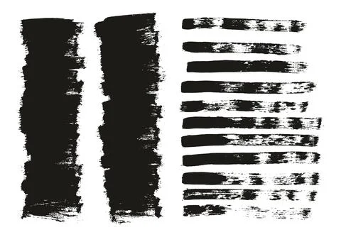 Flat Paint Brush Thin Short Background &amp; Straight Lines Mix High Detail Abstract Illustrazione stock