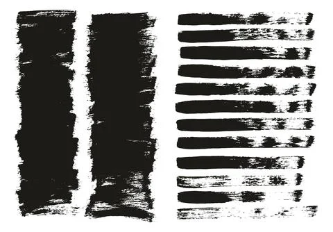 Flat Paint Brush Thin Short Background &amp; Straight Lines Mix High Detail Abstract Stockillustratie