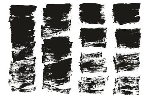 Flat Paint Brush Thin Short Mix Background High Detail Abstract Vector Stock Illustration