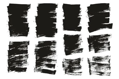 Flat Paint Brush Thin Short Mix Background High Detail Abstract Vector Stock Illustration