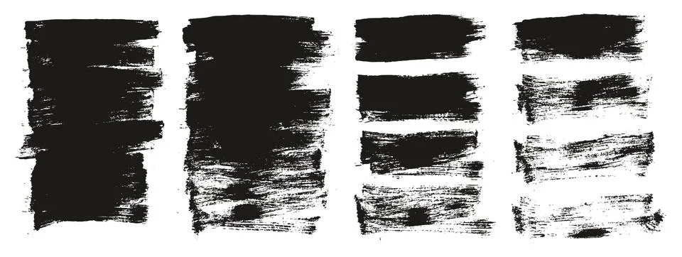 Flat Paint Brush Thin Short Mix Background High Detail Abstract Vector Stock Illustration