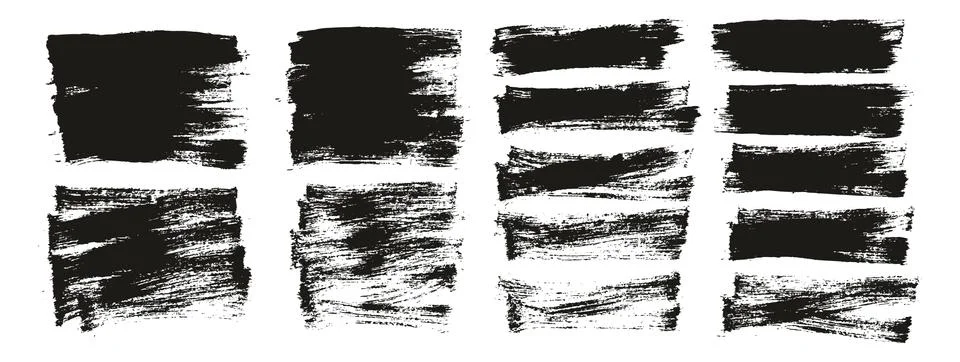 Flat Paint Brush Thin Short Mix Background High Detail Abstract Vector Stock Illustration