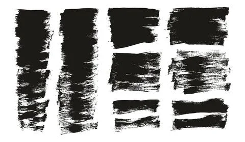 Flat Paint Brush Thin Short Mix Background High Detail Abstract Vector Illustrazione stock