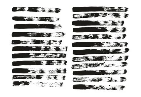 Flat Paint Brush Thin Straight Lines High Detail Abstract Vector Background Set Stockillustratie