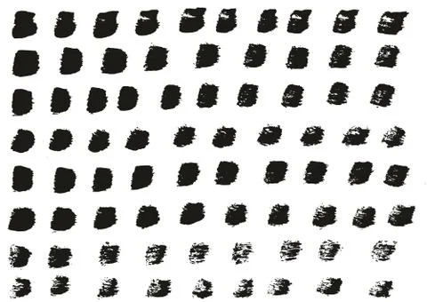 Flat Paint Brush Thin Straight Lines High Detail Abstract Vector Background Set Stock Illustration