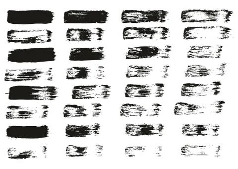 Flat Paint Brush Thin Straight Lines High Detail Abstract Vector Background Set Stockillustratie