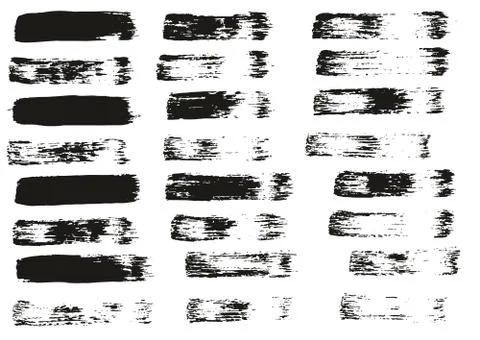 Flat Paint Brush Thin Straight Lines High Detail Abstract Vector Background Set 스톡 일러스트