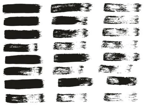 Flat Paint Brush Thin Straight Lines High Detail Abstract Vector Background Set Illustrazione stock