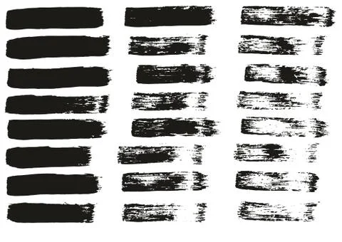 Flat Paint Brush Thin Straight Lines High Detail Abstract Vector Background Set イラスト素材