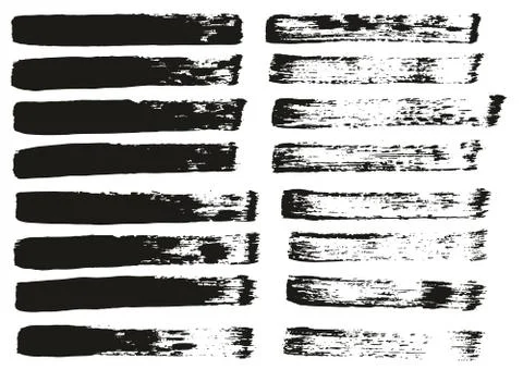 Flat Paint Brush Thin Straight Lines High Detail Abstract Vector Background Set イラスト素材