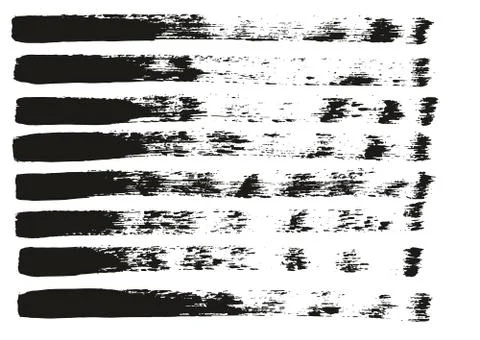 Flat Paint Brush Thin Straight Lines High Detail Abstract Vector Background Set 스톡 일러스트