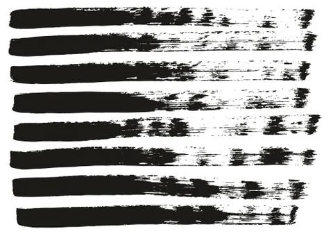 Flat Paint Brush Thin Straight Lines High Detail Abstract Vector Background Set 스톡 일러스트