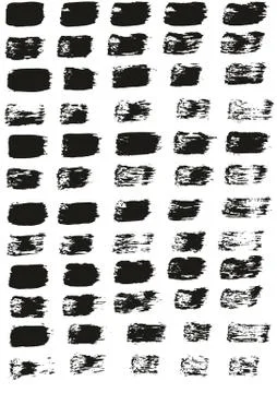 Flat Paint Brush Thin Straight Lines High Detail Abstract Vector Background Set イラスト素材