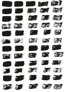 Flat Paint Brush Thin Straight Lines High Detail Abstract Vector Background Set Stock Illustration