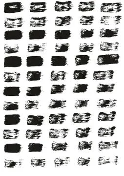 Flat Paint Brush Thin Straight Lines High Detail Abstract Vector Background Set Illustrazione stock