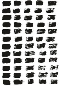 Flat Paint Brush Thin Straight Lines High Detail Abstract Vector Background Set イラスト素材