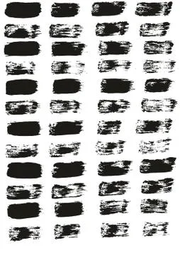 Flat Paint Brush Thin Straight Lines High Detail Abstract Vector Background Set Illustrazione stock