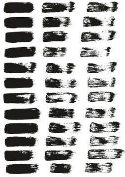 Flat Paint Brush Thin Straight Lines High Detail Abstract Vector Background Set Stockillustratie
