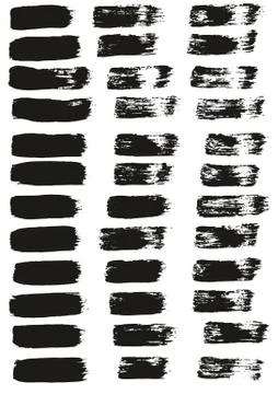 Flat Paint Brush Thin Straight Lines High Detail Abstract Vector Background Set Stockillustratie