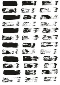 Flat Paint Brush Thin Straight Lines High Detail Abstract Vector Background Set 스톡 일러스트