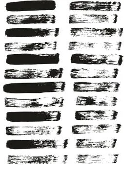 Flat Paint Brush Thin Straight Lines High Detail Abstract Vector Background Set Stock Illustration