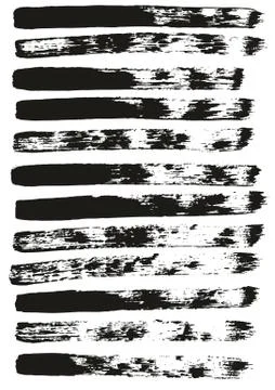 Flat Paint Brush Thin Straight Lines High Detail Abstract Vector Background Set Stockillustratie