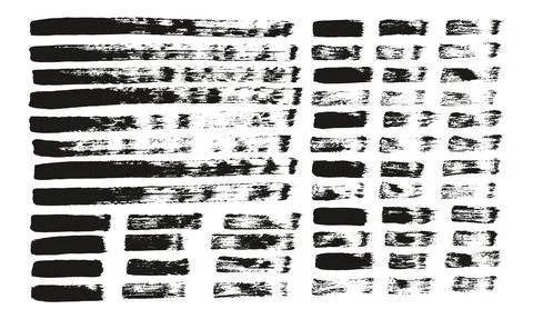 Flat Paint Brush Thin Straight Lines High Detail Abstract Vector Background Stock Illustration