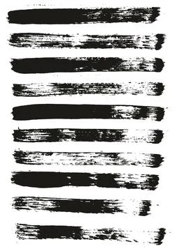 Flat Paint Brush Thin Straight Lines High Detail Abstract Vector Stock Illustration