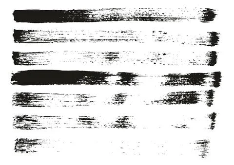 Flat Paint Brush Thin Straight Lines High Detail Abstract Vector Stock Illustration