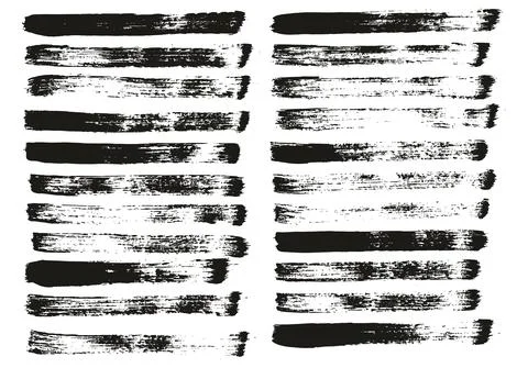 Flat Paint Brush Thin Straight Lines High Detail Abstract Vector Stock Illustration