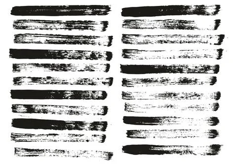 Flat Paint Brush Thin Straight Lines High Detail Abstract Vector Stock Illustration