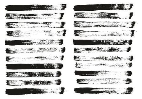 Flat Paint Brush Thin Straight Lines High Detail Abstract Vector Stock Illustration