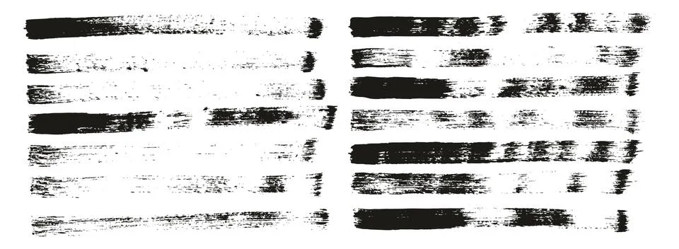 Flat Paint Brush Thin Straight Lines High Detail Abstract Vector Illustrazione stock