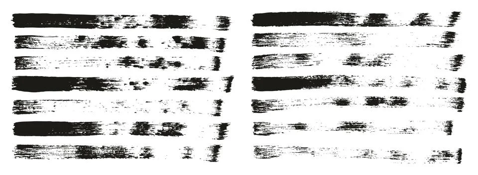 Flat Paint Brush Thin Straight Lines High Detail Abstract Vector Stock Illustration