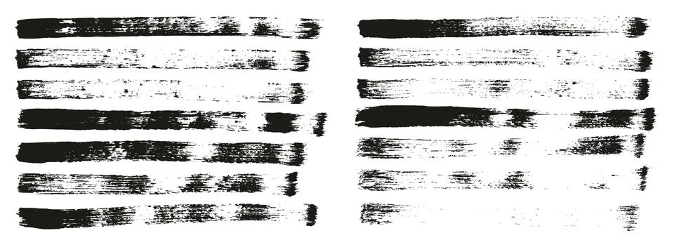 Flat Paint Brush Thin Straight Lines High Detail Abstract Vector Stock Illustration