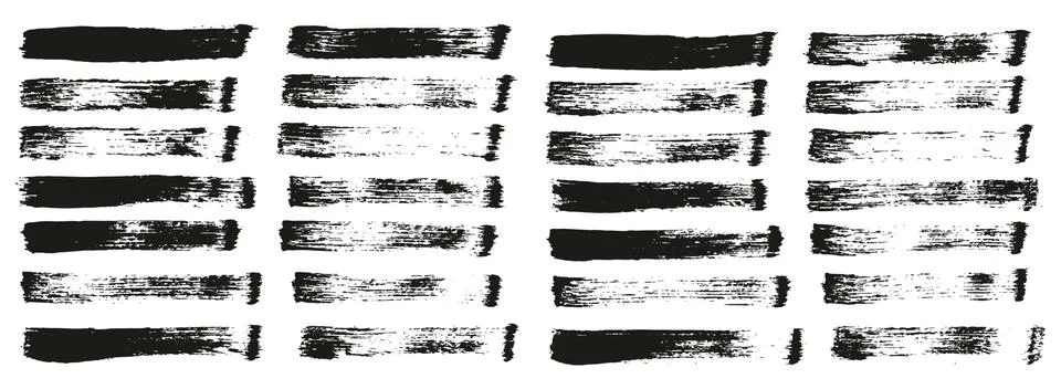 Flat Paint Brush Thin Straight Lines High Detail Abstract Vector Illustrazione stock