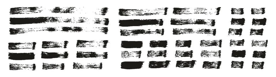 Flat Paint Brush Thin Straight Lines High Detail Abstract Vector Stock Illustration