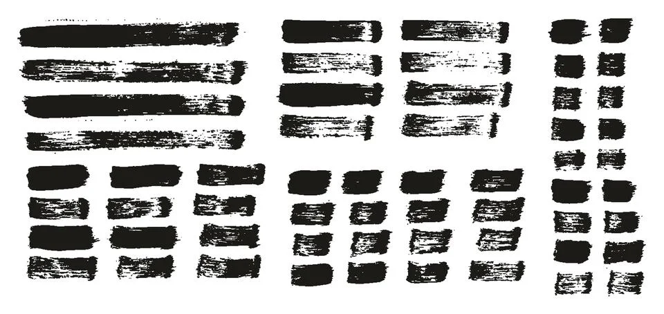 Flat Paint Brush Thin Straight Lines High Detail Abstract Vector Stock Illustration
