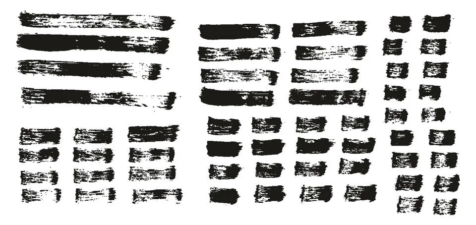 Flat Paint Brush Thin Straight Lines High Detail Abstract Vector Illustrazione stock