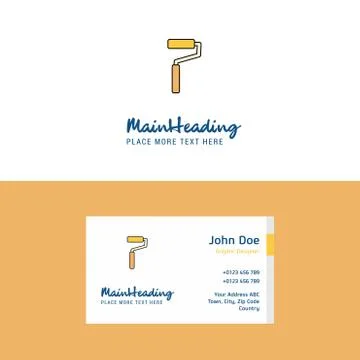 Flat Paint roller  Logo and Visiting Card Template. Busienss Concept Logo Des Illustration