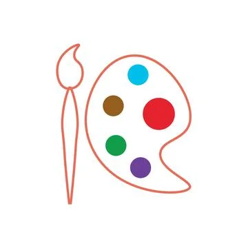 Flat palette icon symbol vector Illustration. Stock Illustration