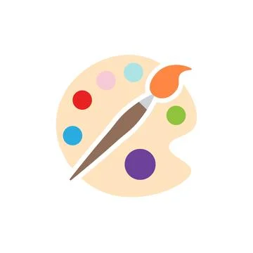 Flat palette icon symbol vector Illustration. Stock Illustration