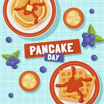 Flat pancake day illustration Stock Illustration