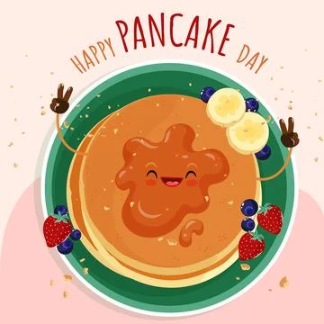 Flat pancake day illustration Stock Illustration