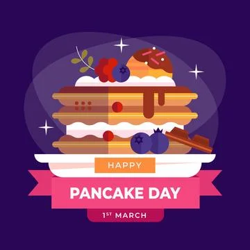 Flat pancake day illustration Stock Illustration