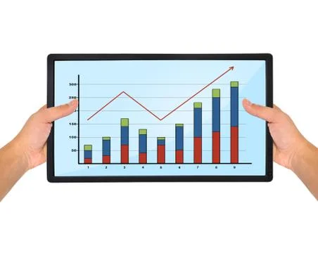 Flat panel with chart Foto stock